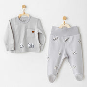 Andywawa Bebek Patikli Zıbın Takım 2'li  Set - Panda Mavi