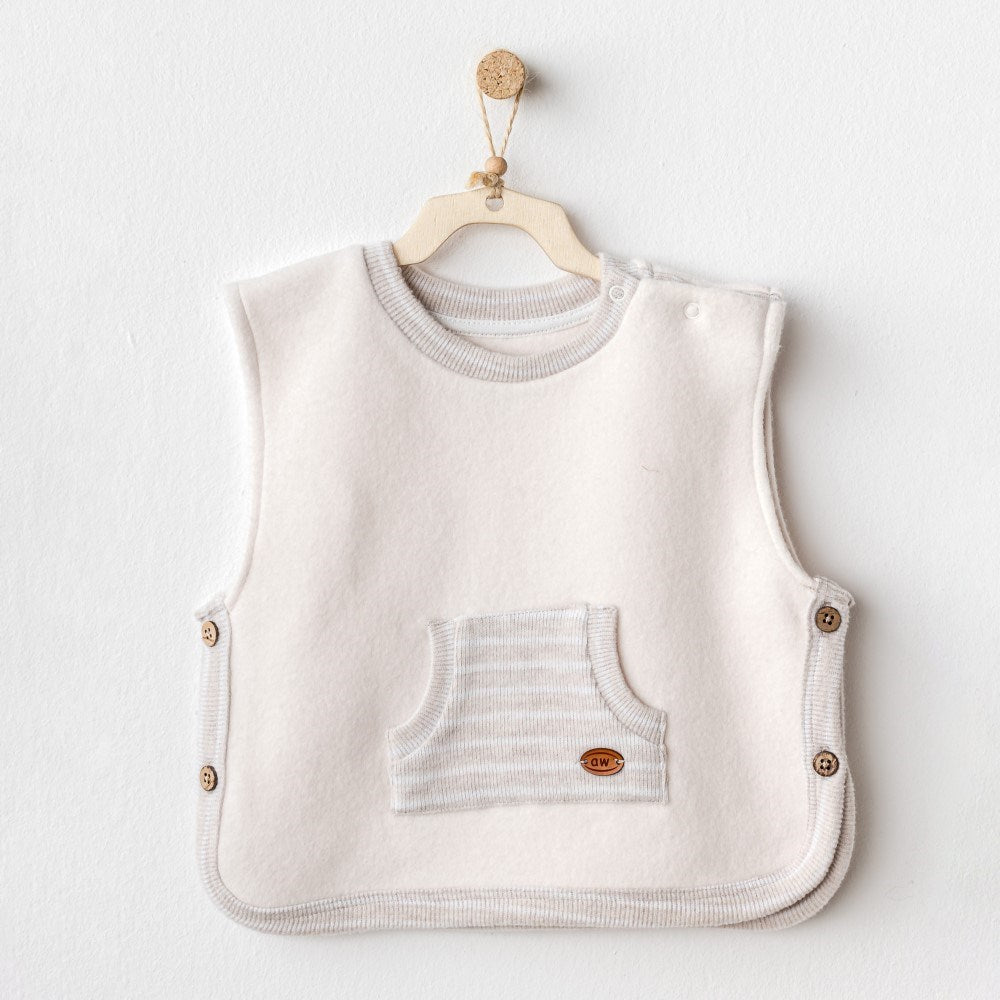 Andywawa Erkek Bebek Kışlık Yelek Vest Soft Ekru