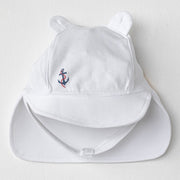 Andywawa Erkek Bebek Şapka Salior Bear Beyaz