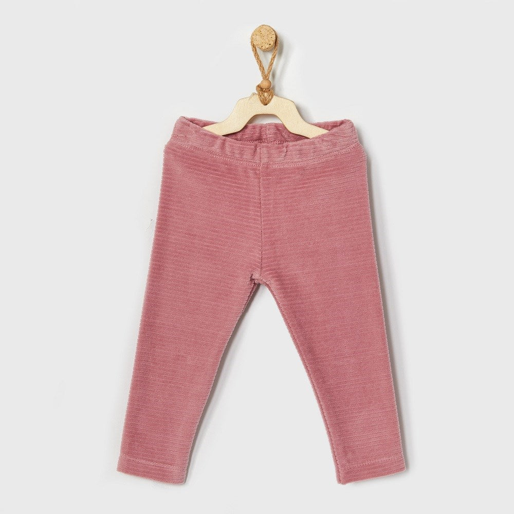 Andywawa Kışlık Kız Bebek Kadife Tayt Pantolon Koyu Pembe