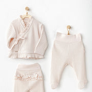 Andywawa Kız Bebek Patikli 2'li Takım Ekru