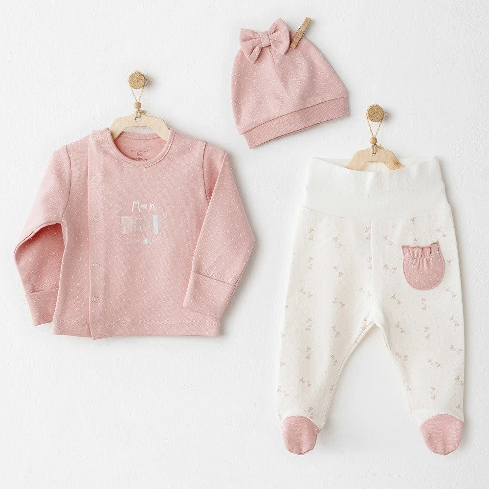 Andywawa Kız Bebek Zıbın Takım 2'li  Set Pembe