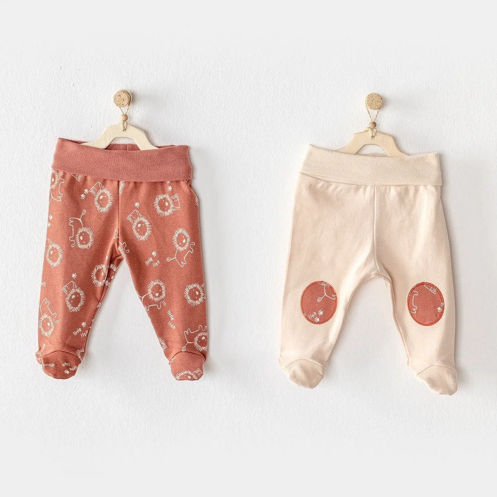 Andywawa Yazlık Erkek Bebek Patikli Pantolon 2'li Set Kiremit