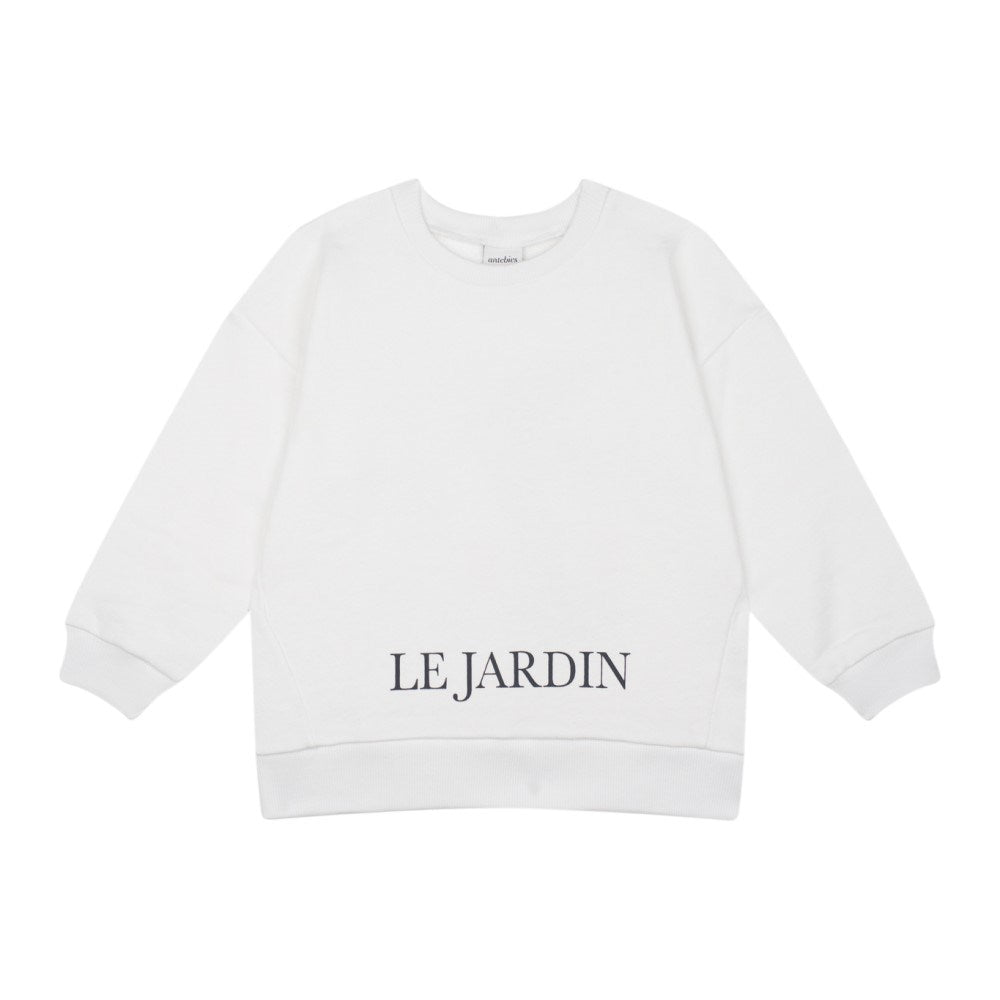 Antebies ‘’Le Jardin’’ Organik Sweatshırt Beyaz