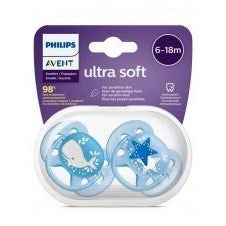 Avent Ultra Soft Desenli Emzik İkili 6-18 Ay Erkek STD