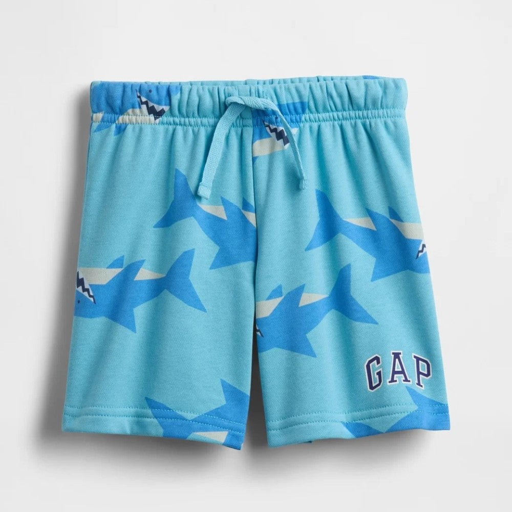 GAP Erkek Bebek Relaxed Fransız Havlu Kumaş Logo Pull-On Şort Mavi