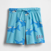 GAP Erkek Bebek Relaxed Fransız Havlu Kumaş Logo Pull-On Şort Mavi