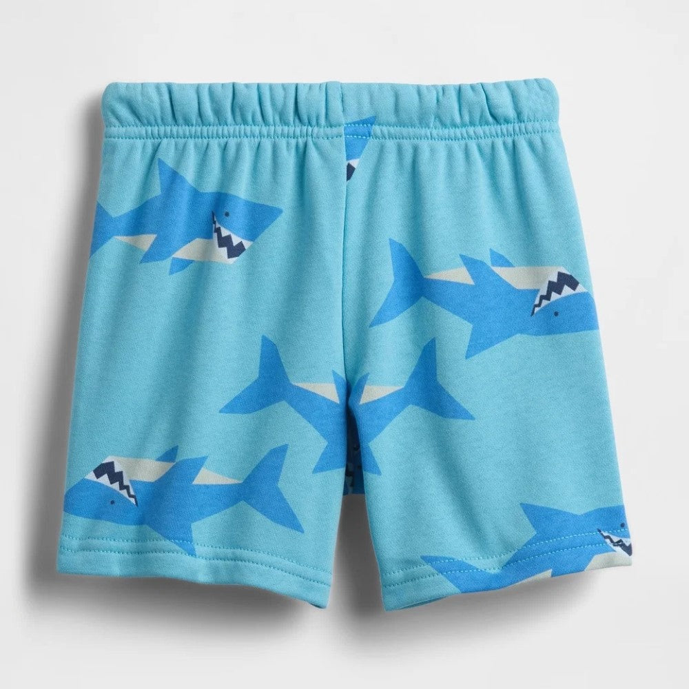 GAP Erkek Bebek Relaxed Fransız Havlu Kumaş Logo Pull-On Şort Mavi