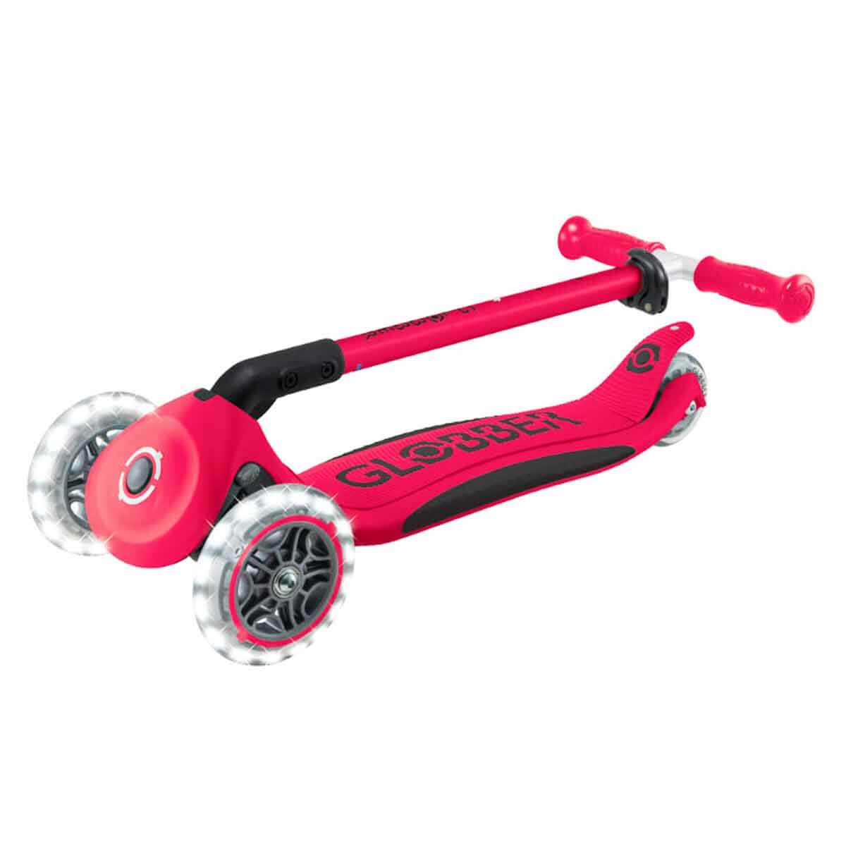 Globber Elite Deluxe Işıklı Scooter - Kırmızı