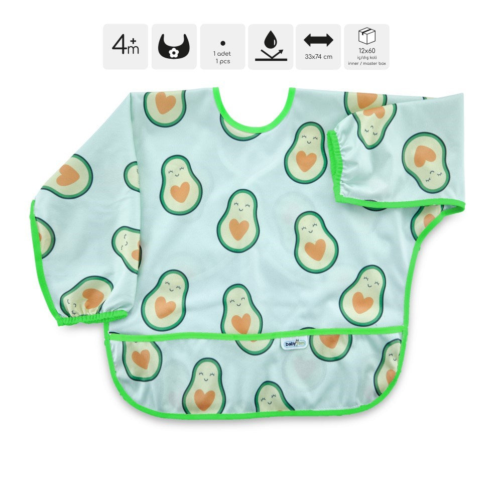 BabyJem Baskılı Blw Kollu Önlük Avakado STD