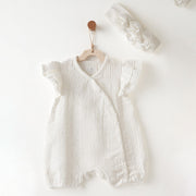 Andy Wawa Andywawa Kız Bebek Yazlık Romper Tulum Band Set Ekru - Body,Tulum,Zıbın