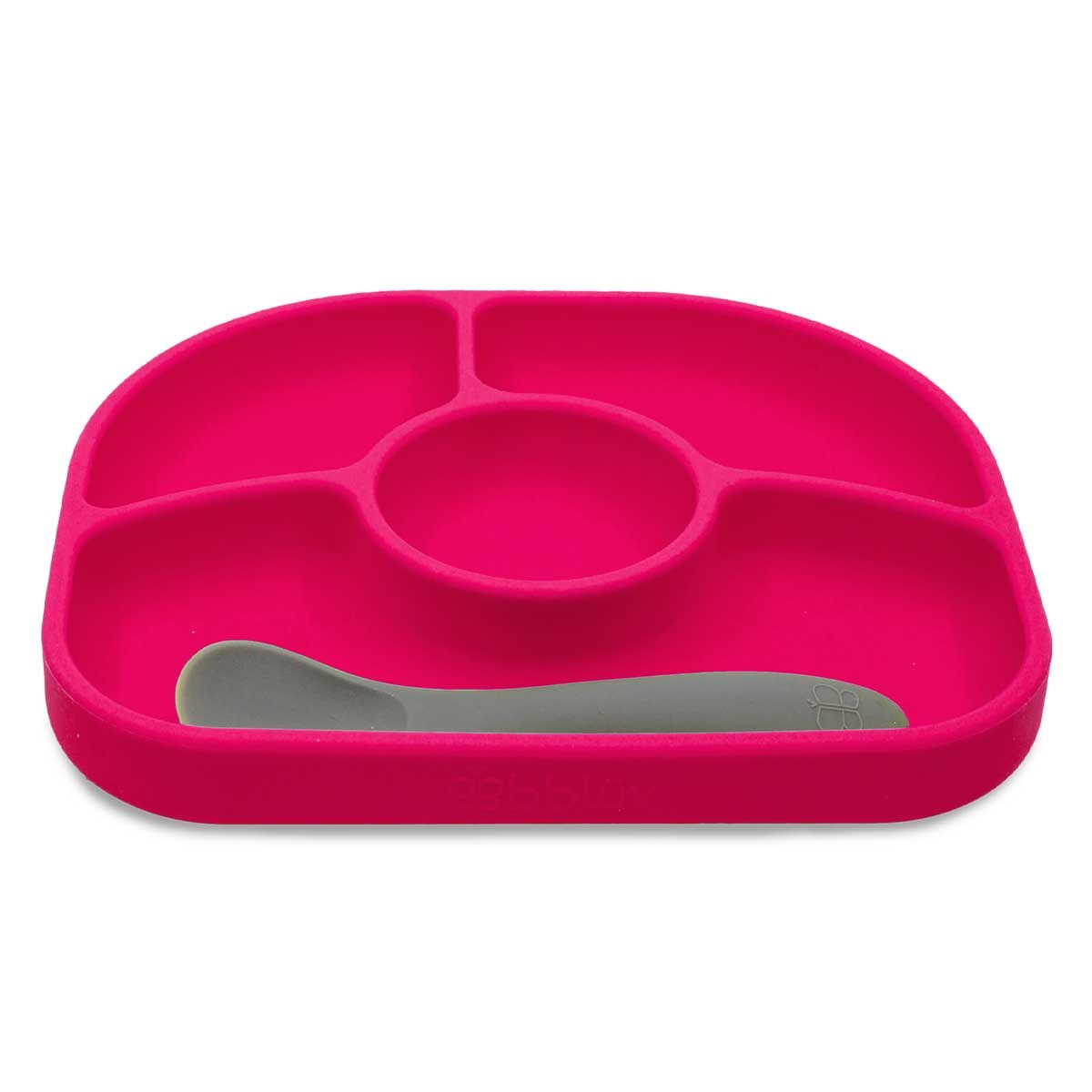 Bblüv Yümi Tabak Silikon Mama Tabağı ve Kaşık Set Pembe