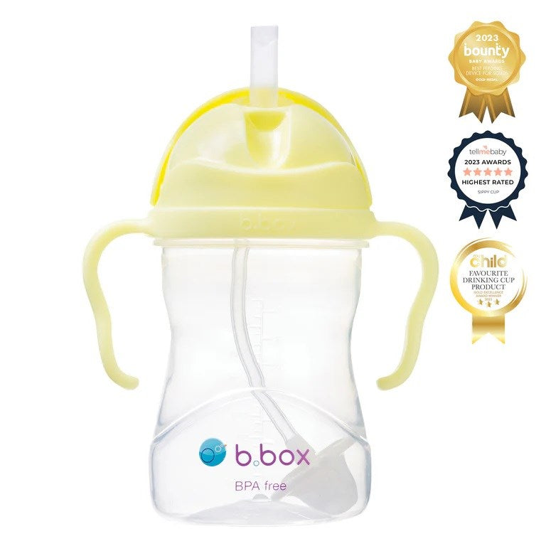 Bbox Tıklama Kilitli Uçlu Damlatmaz Pipetli Alıştırma Bardağıı 240ml +6 Ay Açık Sarı
