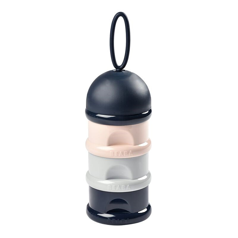 Beaba 3 Katmanlı Süt Tozu Kutusu Ve Atıştırmalık Kabı (Dark Blue /Grey/Pink)