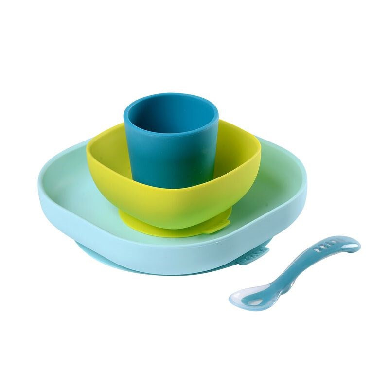 Beaba 4Lü Silikon Beslenme Tabak Seti Blue