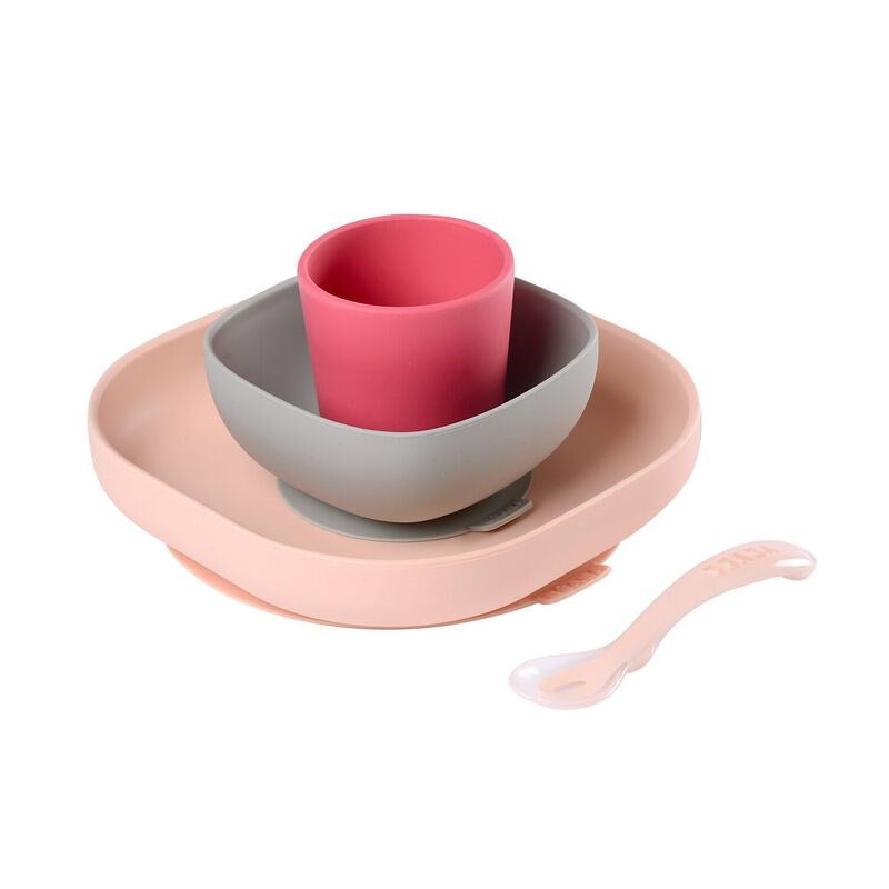 Beaba 4Lü Silikon Beslenme Seti Pink