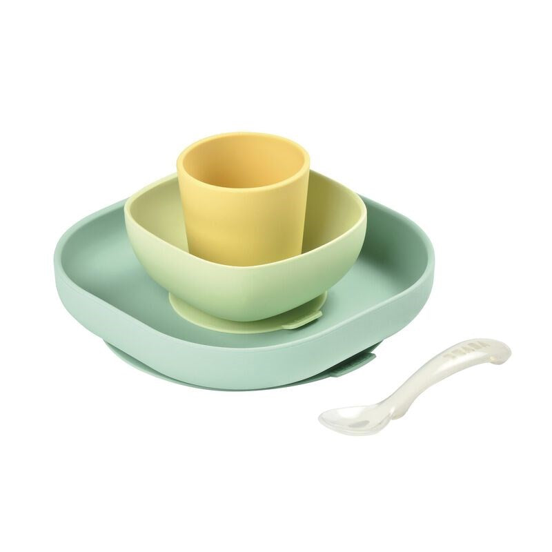 Beaba 4Lü Silikon Beslenme Tabak Seti Yellow