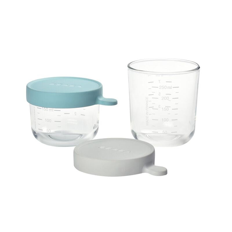 Beaba Bebek Cam Mama Saklama Kavanozu 2Li Set (150 Ml Green / 250 Ml Airy )