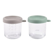 Beaba Bebek Cam Mama Saklama Kavanozu 2Li Set, 250 Ml Sage Green / 250 Ml Gazelle