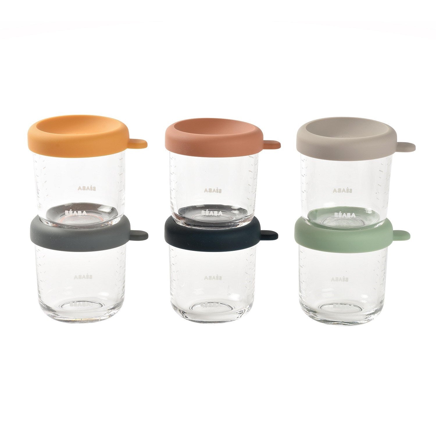 Beaba Bebek Cam Mama Kavanozu 6Lı Set 250 Ml, Sunrise Color Mix