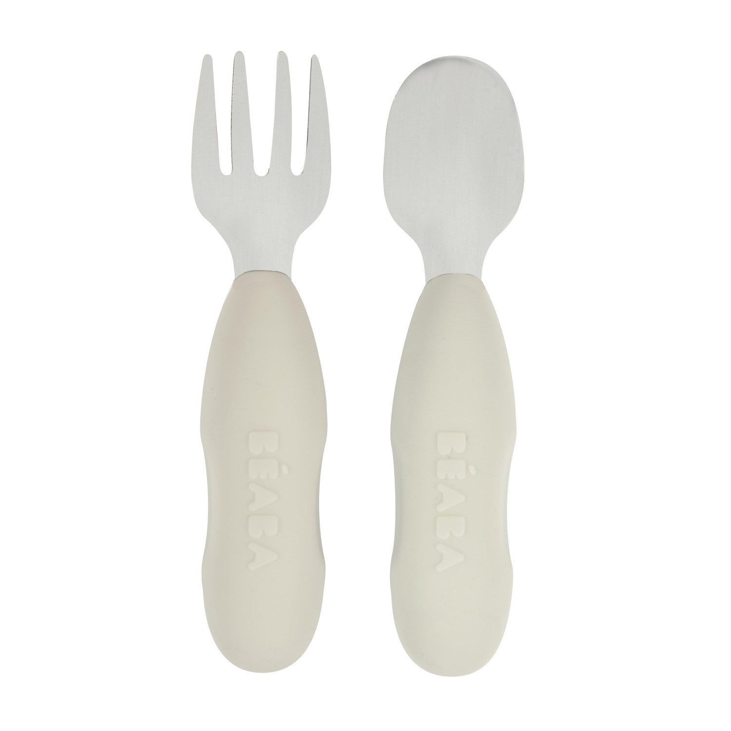 Beaba Paslanmaz Çelik Çatal Kaşık Seti, Velvet Grey
