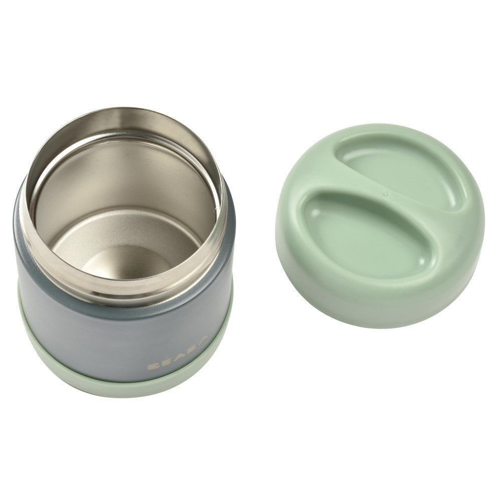 Beaba Paslanmaz Çelik Yiyecek Termosu,  Mineral Grey/Sage Green 300 Ml