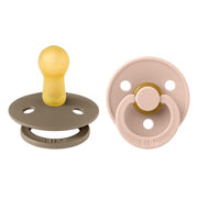 Bibs Colour Bebek Doğal Kauçuk 2'li  Emzik Dark Oak / Blush 6-18 Ay Kahverengi