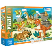 Blue Focus 100 Parça Puzzle Dinosaurs- Dinozorlar