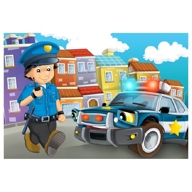 Blue Focus 24 Parça Puzzle Police