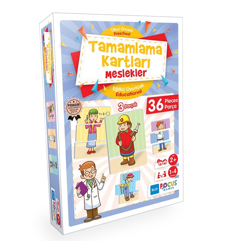 Blue Focus 36 Parça Tamamlama Kartları – Meslekler
