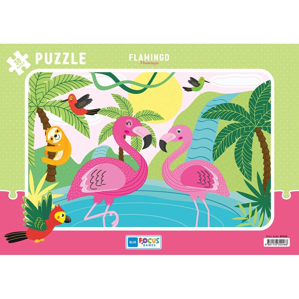 Blue Focus Flamingo Puzzle 30 Parça