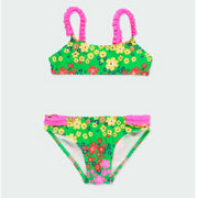 Boboli Yazlık Kız Çocuk Çiçek Desenli Bikini Yeşil