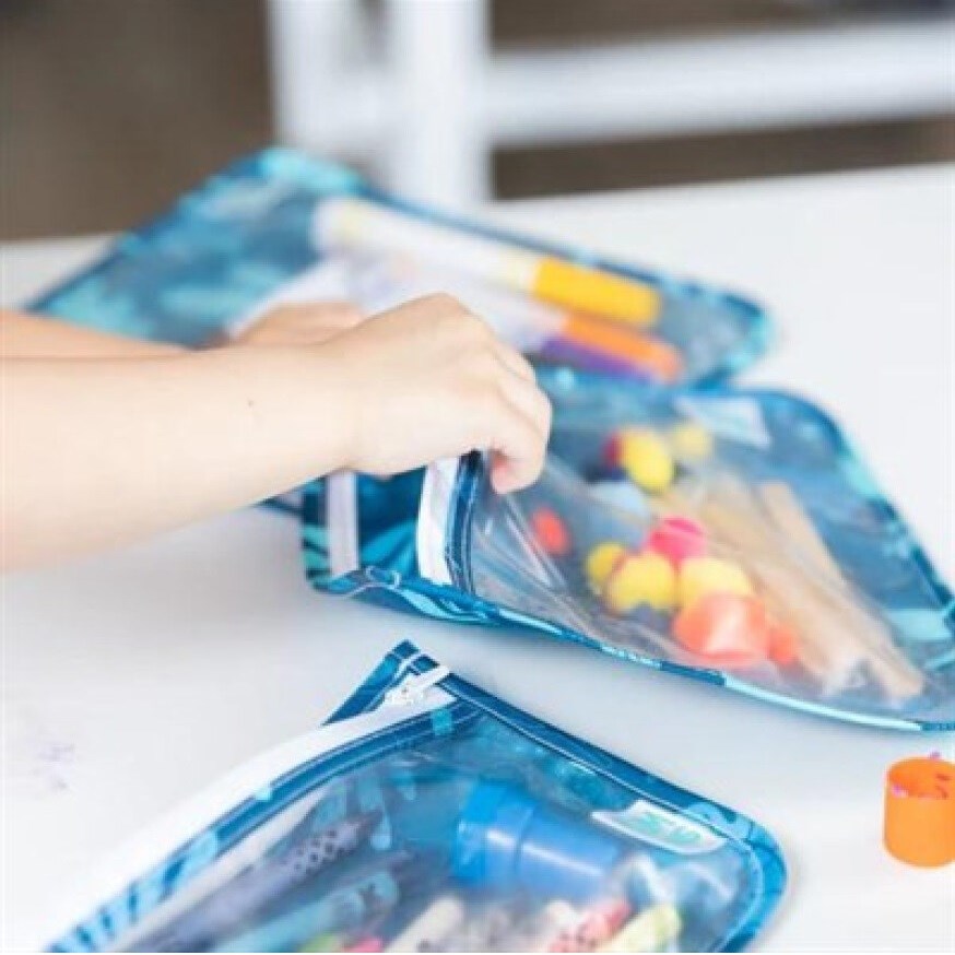 Bumkins 3'lü Şeffaf Seyahat Çantası - Blue Tropic