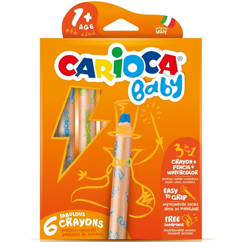 Carioca Baby 3 in 1 Jumbo Bebek Bebek Ahşap Gövdeli Boya Kalemi STD