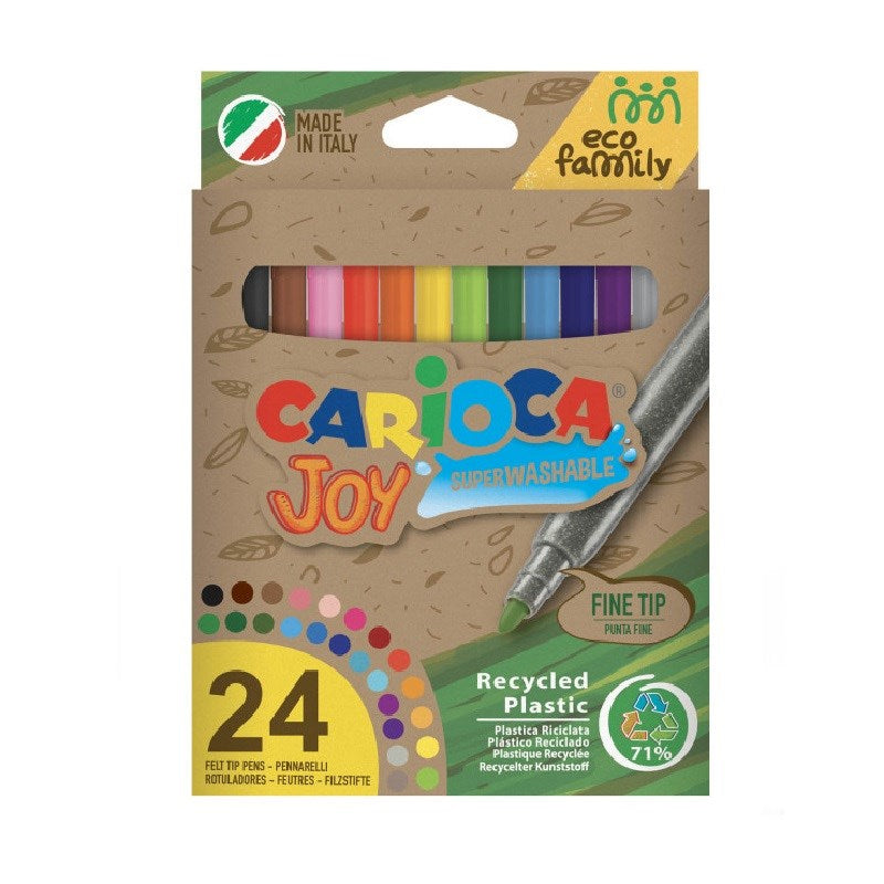 Carioca Ecofamily Joy Süper Yıkanabilir Keçeli Boya Kalemi 24'lü STD