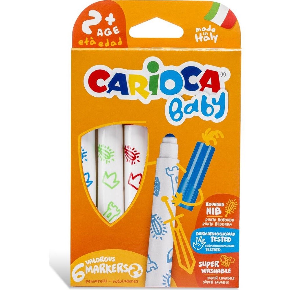 Carioca Jumbo Bebek Süper Yıkanabilir Keçeli Boya Kalemi 6'lı STD