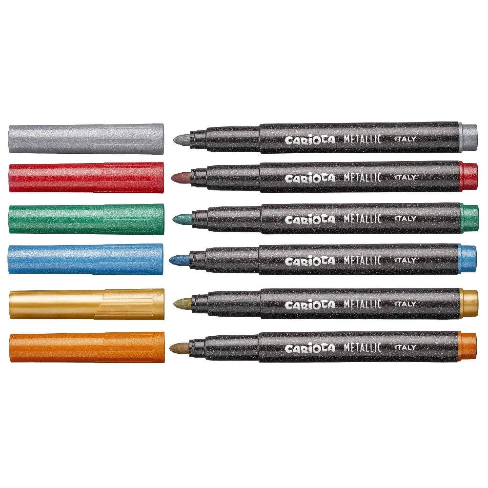 Carioca Jumbo Keçeli Boya  Kalemi Metalik 6 Adet