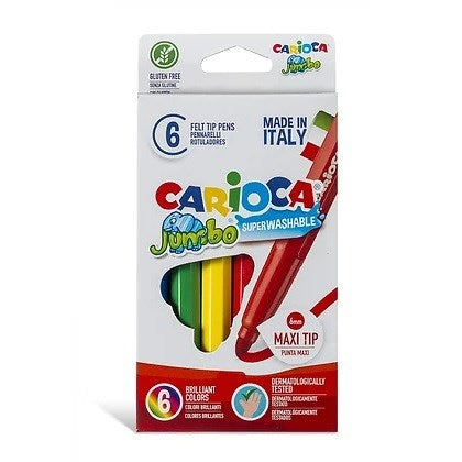 Carioca Jumbo Süper Yıkanabilir Keçeli Boya Kalemi 6'lı STD