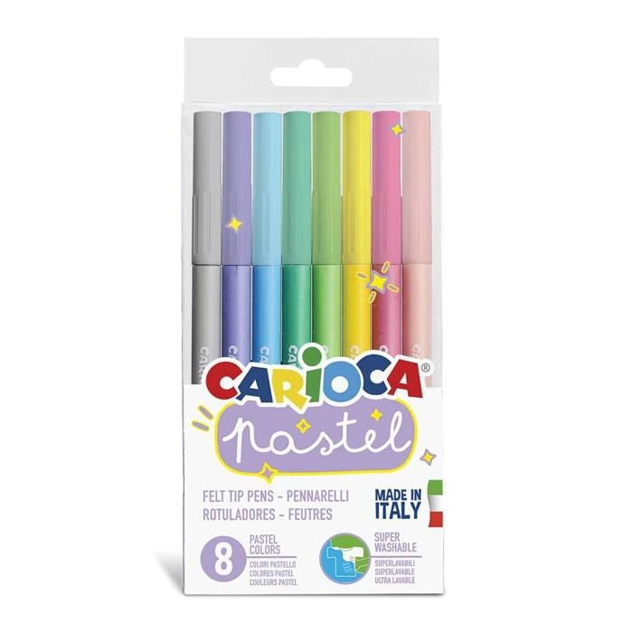 Carioca Pastel Renkler Süper Yıkanabilir Keçeli Boya Kalemi 8'li STD