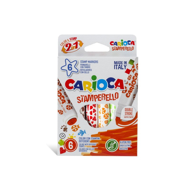 Carioca Stamferello Damgalı Yıkanabilir Keçeli Boya Kalemi 6'lı STD