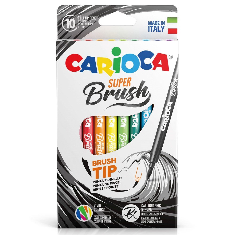 Carioca Super Brush Fırça Uçlu Keçeli Boya Kalemi 10'lu STD
