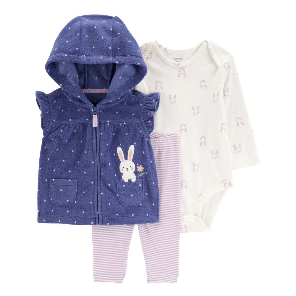 Carter’s Kız Bebek Yelekli 3'lü Set Lacivert