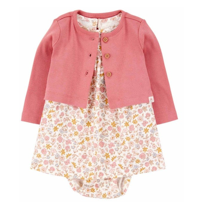 Carter’s Kız Bebek Hırkalı Elbise Set Pembe