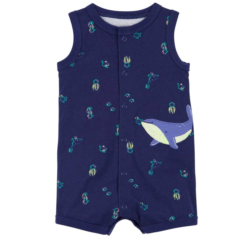 Carter's Erkek Bebek Kısa Kollu Tulum Lacivert