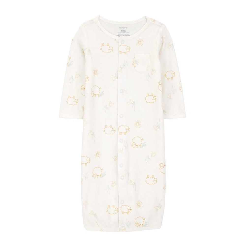 Carter's Kışlık Bebek Çorap Şapka Tulum 3'lü Set Ekru