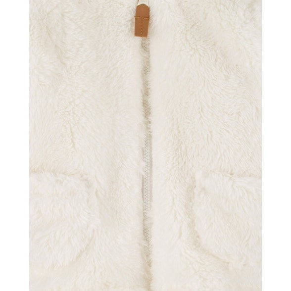 Carter's Kışlık Bebek Kapşonlu Peluş Ceket Ekru