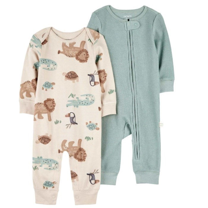 Carter's Kışlık Erkek Bebek 2'li Tulum Set Ekru