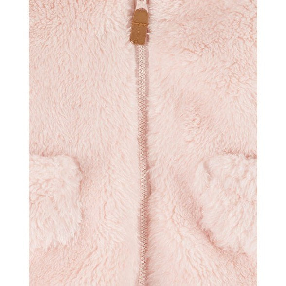 Carter's Kışlık Kız Bebek Kapşonlu Peluş Ceket Pembe