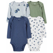 Carter's Kışlık Layette Kız Bebek 4'lü Body Set Lacivert