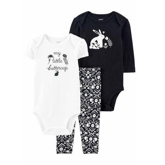 Carter's Kız Bebek 3'lü Alt Üst Set Siyah